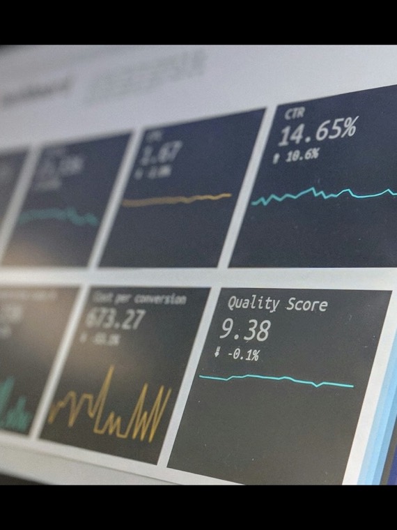 Screens showing live marketing performance metrics