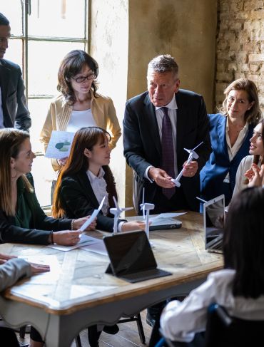 Team members in discussion